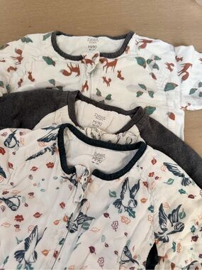 NEST Fragrances Kids Pajama Set - White with Teal, Rust & Navy Bird Prints